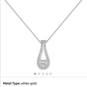 ISO of teardrop halo white diamond 14k necklace